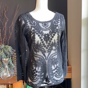 Express Black Lace Shirt